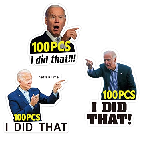 300 Pcs I Did That Biden Stickers Joe Biden Stickers Funny I Did That - Pointed to Your Left Thats All Me Car Bumper Reflective Waterproof Humor Decals for Gas Pump Motorcycle Helmet Laptop Window