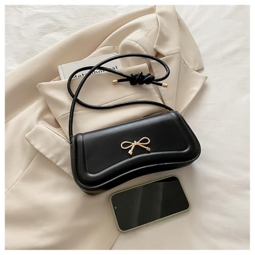 MakeMeChic Women's Bow Knot PU Leather Shoulder Handbags Double Strap Small Bags Purses2