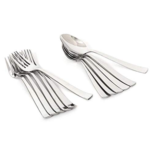 Parage-Stainless-Steel-Spoon-Set-Fork-Set-12-Pieces-for-Tea-Coffee-Sugar-Condiments-Spices-Set-of-12-Contains-Spoons-Set-of-6-and-Fork-Set-of-6-Mirror-Polished