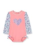 Hatley Girls' Rash Guard, Cheetah Hearts, 3-6 Months