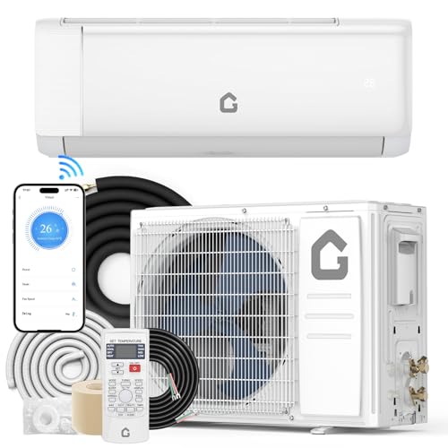 24000 BTU Mini Split AC and Heating System, 19 SEER2 230V Split Unit Air Conditioner with Heat Pump, Wifi Enabled, Cooling/Heating for Rooms Up to 1500 Sq. Ft, 24H Timer, Low Noise, for Bedroom, White