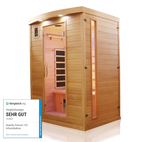 Dewello® Infrarotkabine Infrarotsauna Pierson 135cm x 105cm 1-2...
