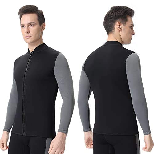 Chaqueta de traje de neopreno para hombre de 3mm con pantalones de 3mm, manga larga, para natación, surf, buceo y snorkel miniatura 7