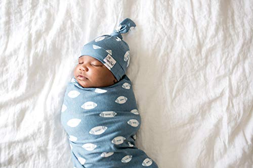 Image of Copper Pearl Baby Beanie Hat Top Knot Stretchy Soft Quarterback