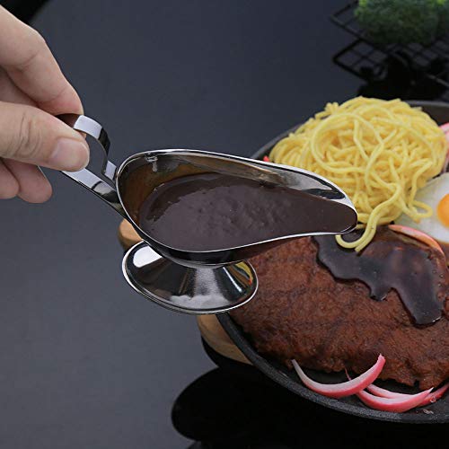 Stainless Steel Sauce Boat, Gravy Boat with Ergonomic Handle and Non-Drip Lip Seasoning Dishes Condiment Dip Bowls for Home Cafe Restaurant(3 oz) - Image 6
