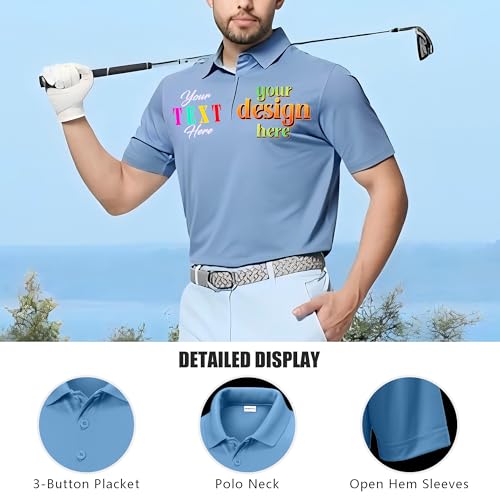 Custom Polo Shirts - Dry-FIT Performance Polo | Design Your Own Text/Logo. Personalized Polo for Men3