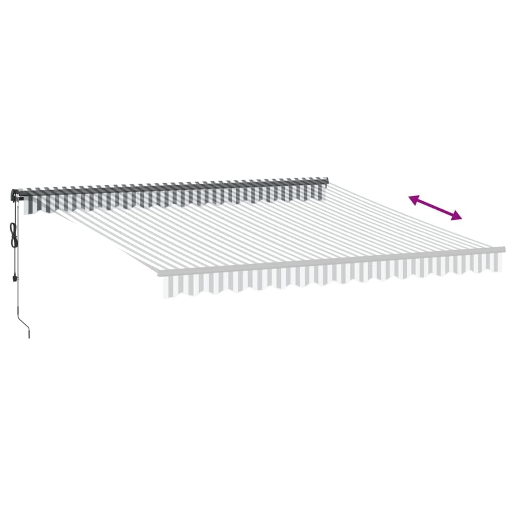 Tenda da Sole Automatica, Tessuto Antracite e Bianco con Telecomando, Struttura in Alluminio, Ombreggiatura UV per Patio Giardino Balcone, 400 x 350 cm
