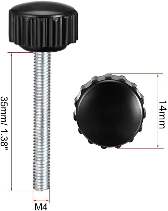 MACHSWON Knurled Clamping Knobs Saw Drill Press Lathe and Routing Jigs Packaging Machinery Printing Equipment Hand Clamping Handle Bolt Hand Knob Screw Replacement Parts M4 x 35mm 8pcs - Image 2