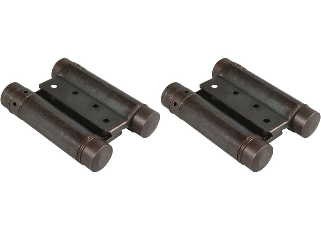 Coppia Cerniere a Molla a Doppia Azione, Cerniere a Molla per Porta Battente, Saloon, Caffè, Cardini Porta Salone, Bar - Diversi Colori e Dimensioni (Bronzata 75 mm)