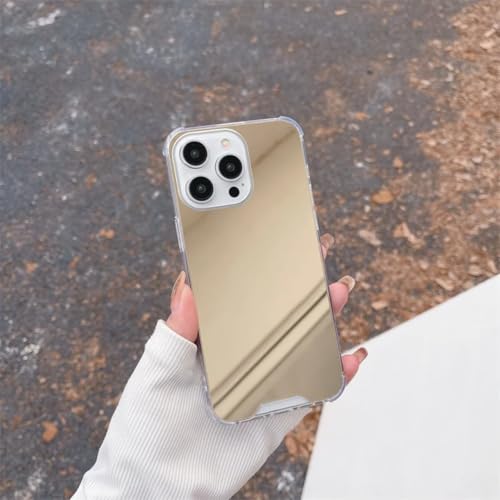 Coque de téléphone miroir luxe iPhone XS Max protection robuste finition or GD