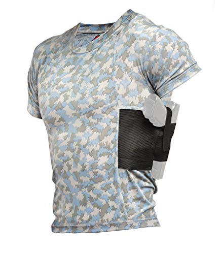 Concealmentclothes Men’s Concealed Carry Ccw Holster Shirt For Pistols & Accessories, Crew Neck, Blue Camo, 3Xl #TOP27