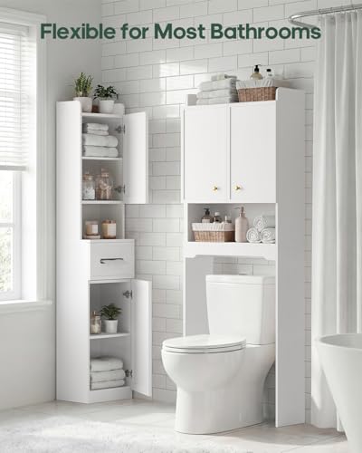7-Tier-Over-Toilet-Storage-Cabinet-2-in-1-Separable-Bathroom-Storage-Over-Toilet-and-Tall-Narrow-Cabinet-with-Doors-Adjustable-Shelf-BigSmall-Room-Laundry-Tissue-Holder-Anti-Tip-White