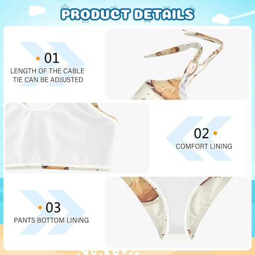 Capybara Guinea Pig Dragonfly Girls Tankini Swimsuit Kids Bikini Sets 2 Pcs Bathing Suit 3T4