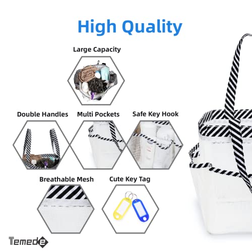 Bolso de Malla para Carrito de Ducha, Cesta Grande para Carrito de Ducha Portátil, Secado Rápido Azul - Imagen 20 de 37