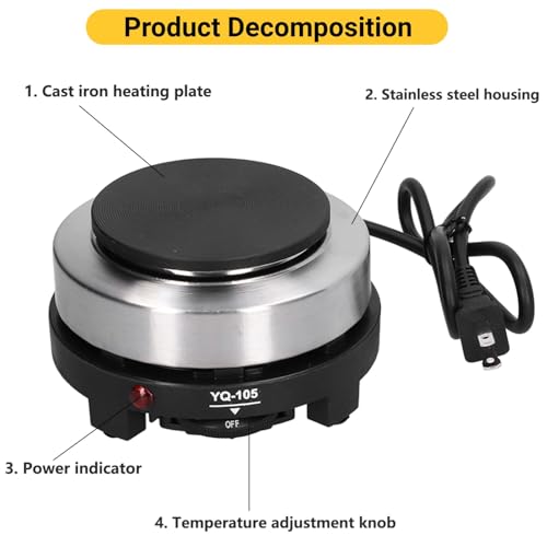 Mini poêle portable 500W pour chauffer rapidement vos plats - 5
