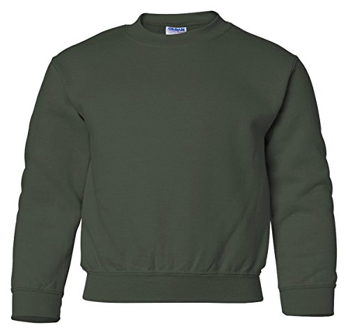 Gildan Youth 7.75 oz. Heavy Blend 50/50 Fleece Crew>XS FOREST GREEN