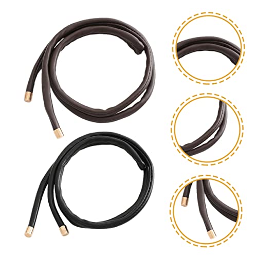 Attaches queue de cheval cuir élastique pour vos coiffures de bureau et soirées - 5