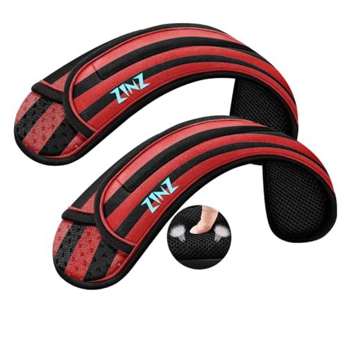 Image of ZINZ 2-Pack Universal Shoulder Pad with Ultra thick Cushion for Bag Luggage Bag Crossbody, Plus Long & Anti-Slip & Breathable,Black-Red-Black Stripes