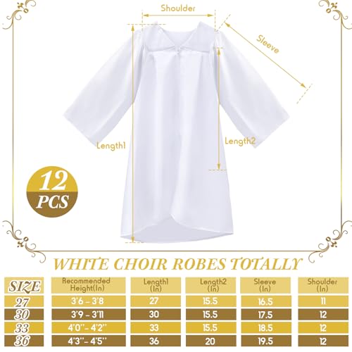 Túnicas para coro infantiles blancas para graduación unisex miniatura 2