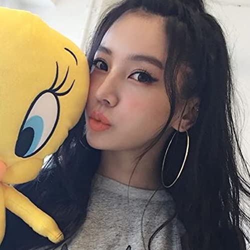 Dainty 80mm Silver Big Large Hoop Earrings For Women Sensitive Ears Fashion Round Circle Huggie Hypoallergenic Hoops Minimalist Hooped Jewelry Gifts Bff Birthday4