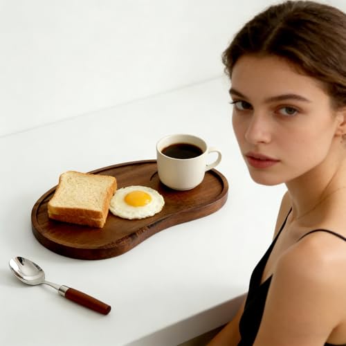 Wooden Coffee Table Tray - Decorative | Serving Board Tray for Breakfast, Snacks, Lunch, Or Afternoon Tea, Ideal for Home, Living Room, Table, Cafe, Patio, Party, and Entertaining Guests – Bild 3