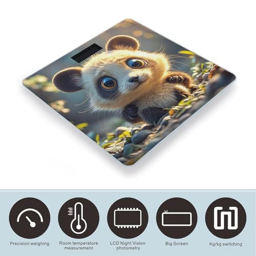 Báscula Digital de Vidrio Templado para Baño Cute Animal miniatura 3
