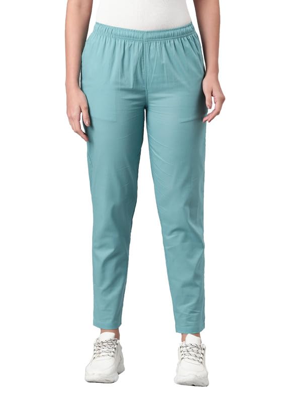 Image of Go Colors Women Cotton Pant Light Mint 2X