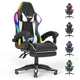 Racingreat LED Gaming Stuhl mit Massage, RGB Gaming Chair...