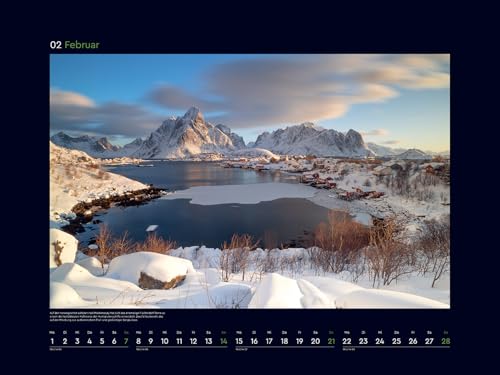 Calendrier Norvège 2027 Kunth grand format mural à spirale