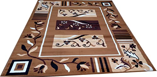 Image of Acrylic Rectangular Carpet for Hall | Mat for Living Room | 5x7 Feet Gold | Anti-Skid Carpets | Carpet for Bedroom Floor | Galicha for Hall | Home & Decor (150x195 CM - Gold Color)