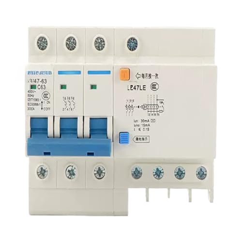 Disjoncteur triphasé 380V 100A type D 3P4P 47-63 Hz