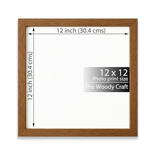 Image of 12x12 inch Square Frame | Brown Photo Frame For Wall That Matches Neutrals | Wall Frame For Home Decoration | Wooden Photo Frame With Durable Grip | Aesthetic Photo Frame For Elegant Corners