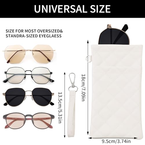 Image of Double Eyeglass Case Soft Dual Glasses Case for Women Men Travel Squeeze Top Sunglasses Cases Eyeglasses Pouch