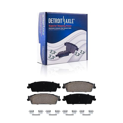 Image of Detroit Axle - Brake Kit for Chevy GMC Suburban Yukon XL 1500 Avalanche | Tahoe Cadillac Escalade ESV EXT Drilled and Slotted Brake Rotors Ceramic Brakes Pads Front and Rear Replacement