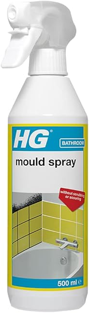 HG Mould Remover Spray, Effective Mould Spray & Mildew Cleaner, Removes Mouldy Stains From Walls, Tiles, Silicone Seals & More (500ml) - 186050106