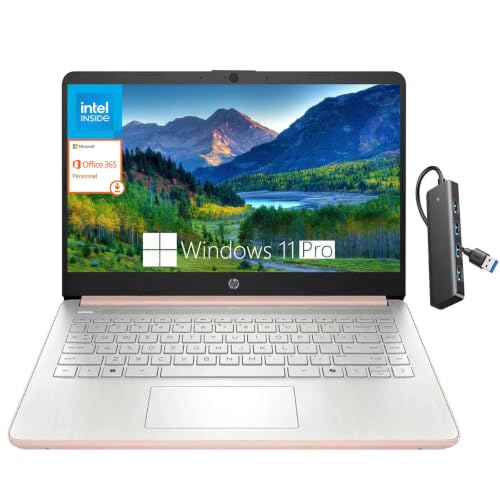 HP 14�C���`�r�W�l�X�m�[�g�p�\�R���A�w����r�W�l�X�����̒��y�ʃm�[�g�p�\�R���AIntel�v���Z�b�T�[N150(�N�A�b�h�R�A)�A4GB RAM�A128GB UFS�AWi-Fi 6�A�����[�d�A1�N�Ԃ̃I�t�B�X365�AWindows 11 Pro�A���[�Y�S�[