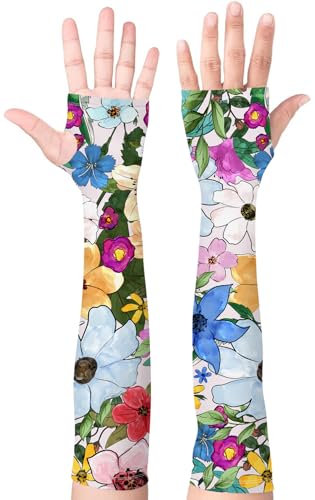 Image of Bebila Gardening Sleeves for Women Farm UV Sun Protection Anti-Scratch Cooling Sleeves with Thumb Hole Arms Cover Outdoors
