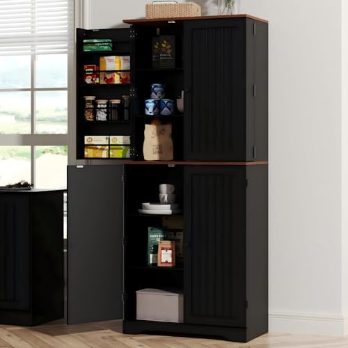 Furnify 72" Tall Kitchen Pantry, Farmhouse Storage Cabinet with Doors