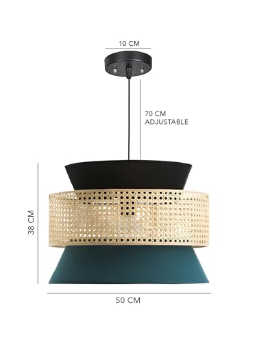 Image of Habere India-All the Cultures Fabricating India Pendant Lamps for Living Room | Hanging Lights for Living Room | Pendant Lights for Ceiling | Bamboo Ceiling Lamp (M; D:50 x H:38 cm)