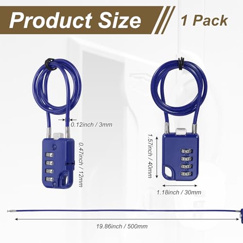 Candado de combinación M METERXITY anticaídas para maletas con cable largo flexible 4