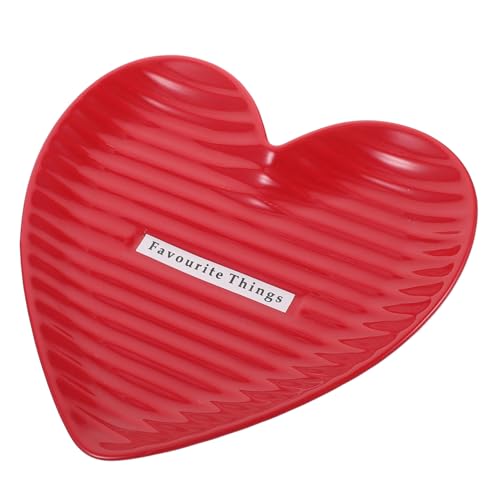 TOGEVAL 北欧製ハート型プレート 赤色 食器 セラミック製 デザート サラダ ステーキ対応 多用途ホーム レストラン用