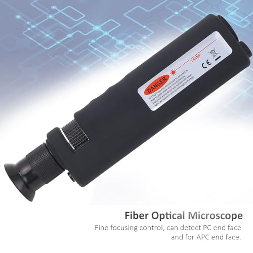 Image of Fiber Optic Microscope Monocular Handheld Fiber Optic Inspection Microscope 400X Optical Communication Fiber Cable Inspection Microscope Magnifier Built-in Adapter Interface SC /LC /FC /ST
