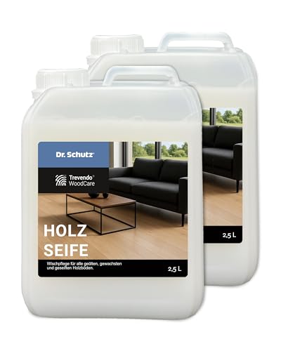 Dr. Schutz Holzseife by Trevendo Woodcare - natürliche Holzpflege für geölte, gewachste & seifenbehandelte Holzoberflächen | pflegende & rückfettende Holzseife | Made in Germany (2x 2,5 Liter)