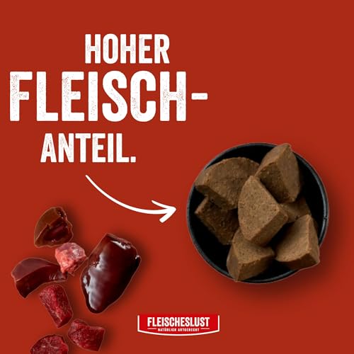 Fleischeslust Hundewurst, Meat&Treat Rinderleberwurst(15x200g), schnittfeste Trainingswurst, Hundefutter für ausgewachsene Hunde