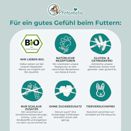 Pfotenliebe® Bio-Nassfutter für Hunde, Bio-Hähnchentopf mit Apfel und Naturrreis, natürlich ohne Chemie und mit Qualitätsgarantie, 200g (Dose)