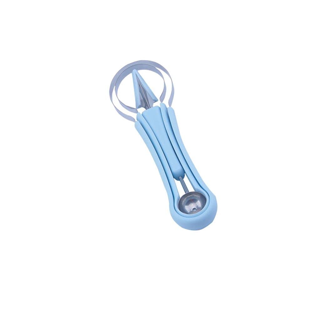 3 In 1 Creative Convenience Banana Slicer Melon Baller Cutter Kitchen Gadgets Melon Baller Scoop Set Fruit Carving Knife(blue)