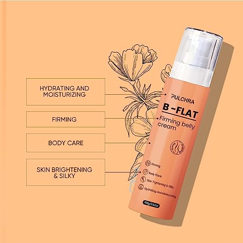 Pulchra B Flat Belly Firming Cream, Skin Tightening Cream For Cellulite, Firming And Tightening Lotion For Belly, Arms, Thighs And Butt, Moisturizing For Women And Men, 3.52 Fl. Oz. #TOP1