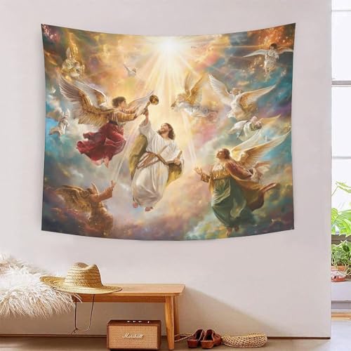 Tapiz de Jesús en 3D para decorar tu salón, manta de pared grande en poliéster suave de 150x200cm