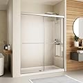 Sliding Shower Door?Royal Guard 44-48" W x 70" H Semi-Frameless Double Sliding Glass Shower Door with 1/4'' (6mm) Clear SGCC Tempered Glass?Bypass Shower Door?Chrome Finish