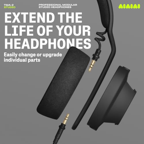 Aiaiai Studio-Wired (Studio) – Auriculares Filares Profesionales sobre la Oreja – Sonido Preciso y Equilibrado – Diseño Modular Duradero – Confort para Estudio y Producción Musical - imagen 7